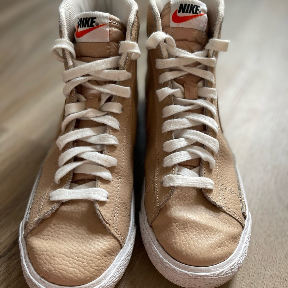 Nike Blazer Mid Premium Leather Linen/Summit White…. RARE - Picture 3 of 6